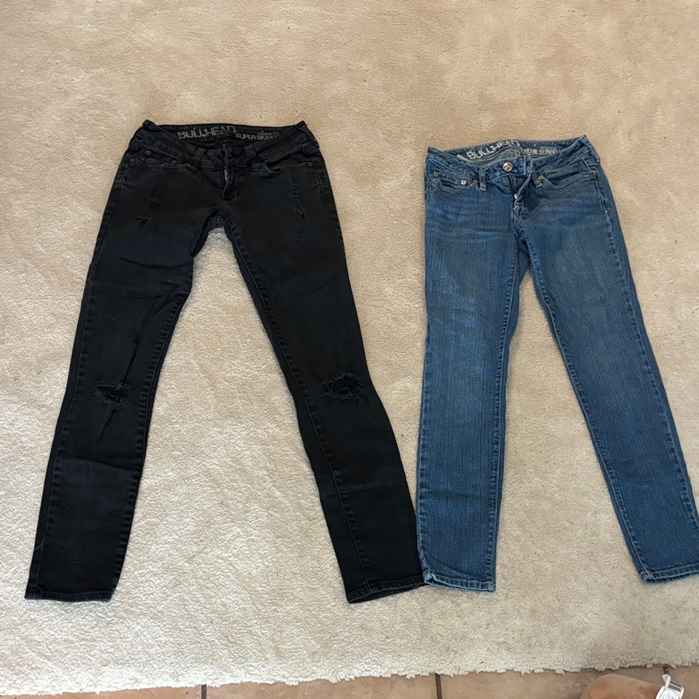 Bullhead Dark Wash Super Skinny Jeans